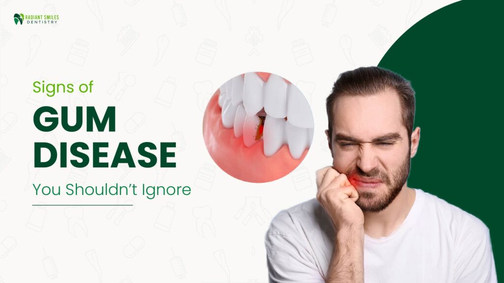signs of gum disease such as bleeding and swollen gums treated by dentist in Prosper TX