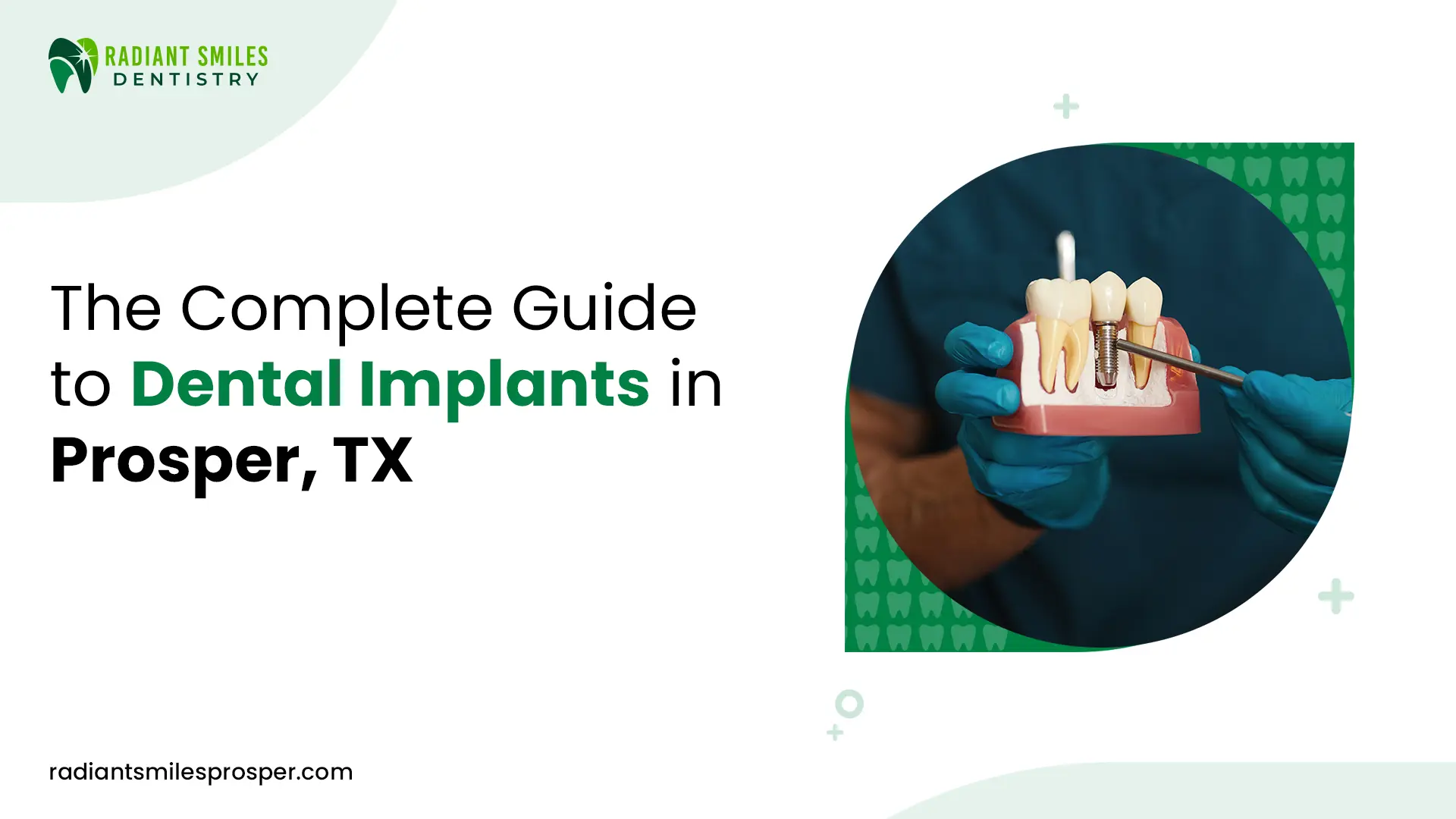 illustration showing titanium post, abutment, and crown
