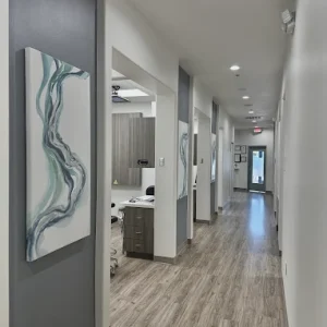Clinic-hallway-dental-treatment-rooms-Prosper-TX